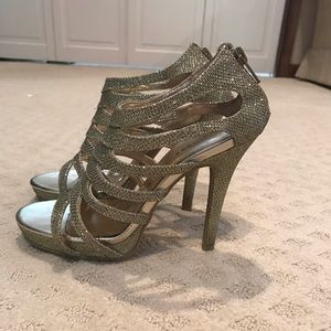 Gold Glitter Heels